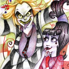 A "Beetlejuice" Fanart colored with colored pencils