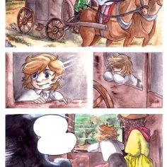 Page 1 from an unfinished comic (before 2010) Colored with water color.