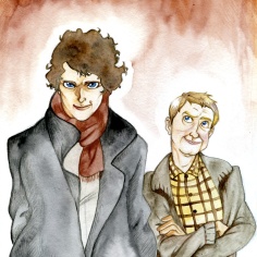Sherlock Fanart (2011) Colored with water color, colored pencils